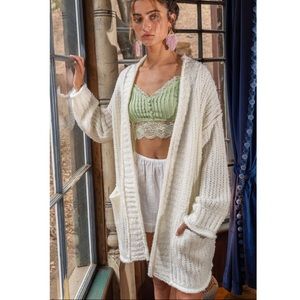 NEW POL Pocket Cardigan - Butter Cream